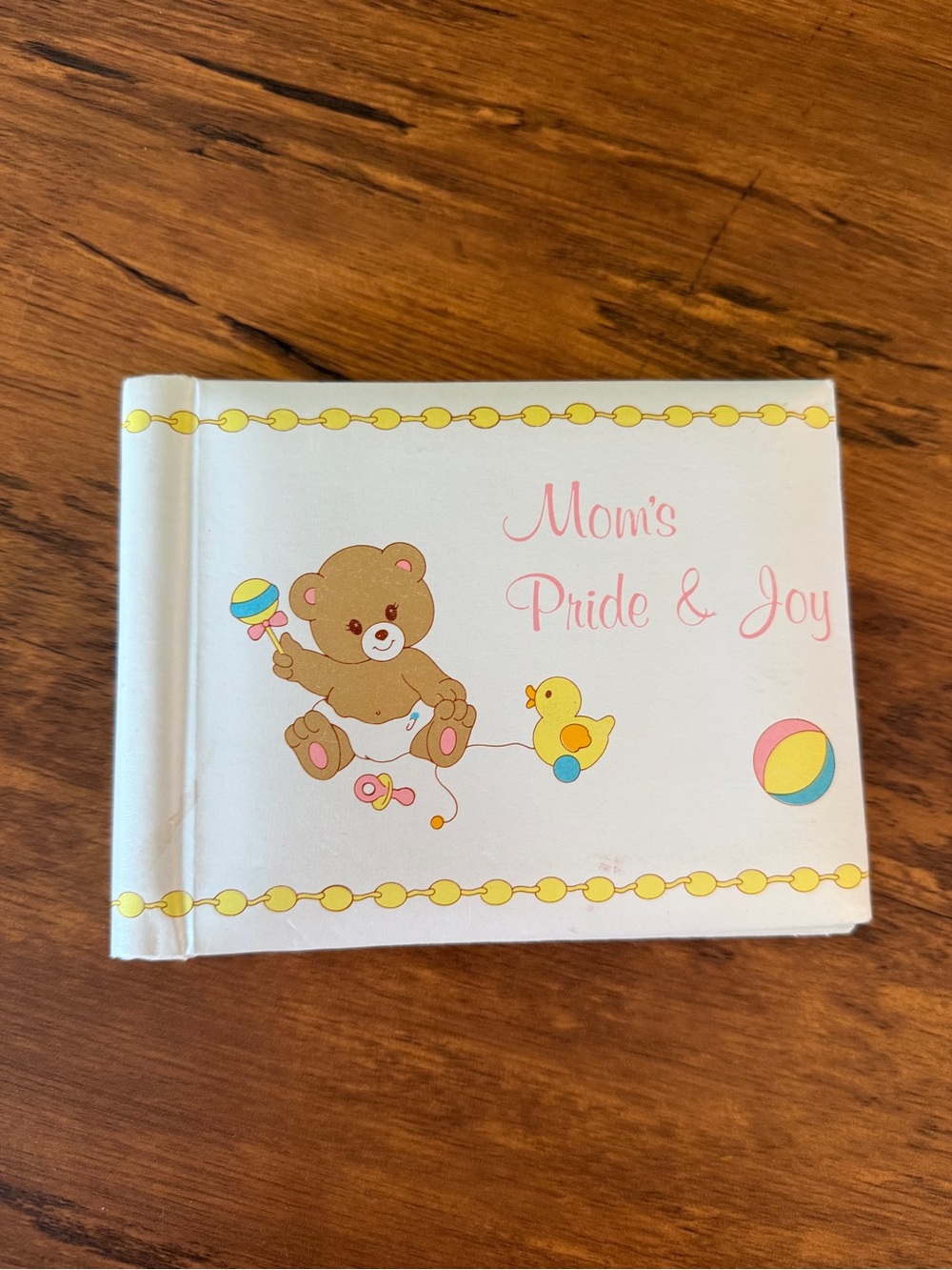 Russ White Baby Keepsake Book with Brown Bear and Yellow Duck vintage